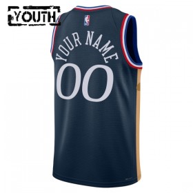 Maillot Basket Enfant Philadelphia 76ers Personnalisé 2025-26 Nike City Edition Navy Swingman